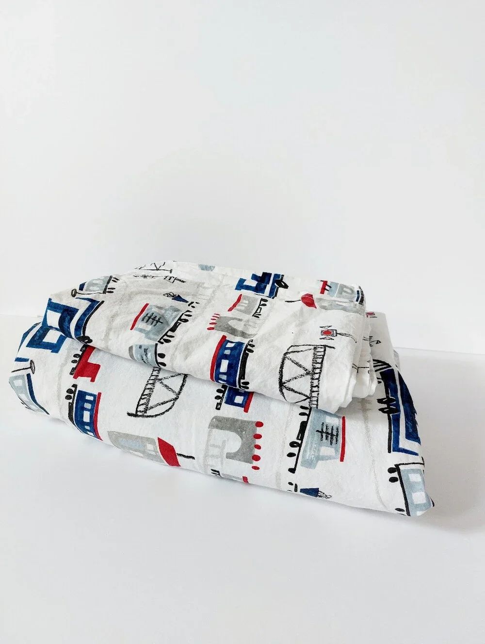 Train Junction Theme Pottery Barn Kids Full *Flat* Sheet & Pillowcase Thomas